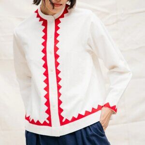 Nikki Chasin  Alpha Buttondown Ivory/Poppy